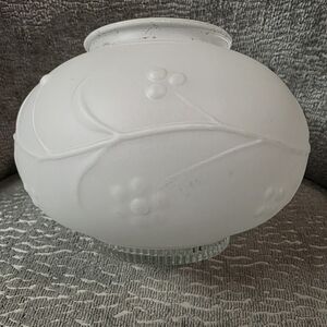 Vintage Frosted Glass Ceiling Light Fixture Cover Floral Satin 3 Inch Fitter